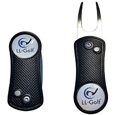 LL-Golf ® Aluminium opvouwbare vork met Coin/Divot Tool/Pitch Ball Marker om Divot 's op de green te repareren Divot Tool / Pitch Fourche pour réparer les divots et les marques de pitch sur le terrain de golf LL-Golf ® Aluminium opvouwbare vork met Coin/Divot Tool/Pitch Ball Marker om Divot 's op de green te repareren Divot Tool / Pitch Fourche pour réparer les divots et les marques de pitch sur le terrain de golf