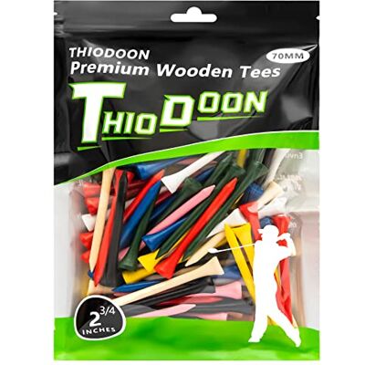 THIODOON Golftees van hout, gemengde kleuren, 100 stuks, accessoires voor training voor golf, voor sport, vrouwen, mannen, kinderen, 54 mm, 70 mm, 83 mm THIODOON Golftees van hout, gemengde kleuren, 100 stuks, accessoires voor training voor golf, voor sport, vrouwen, mannen, kinderen, 54 mm, 70 mm, 83 mm