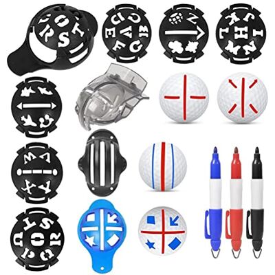 Knowoo 12 Stuks Golfbal Marker Uitlijning Kit 6 Golfbal Coating Sjablonen 3 Golfbal Lijnen 3 Golfbal Markers Meter Uitlijning Tool Knowoo 12 Stuks Golfbal Marker Uitlijning Kit 6 Golfbal Coating Sjablonen 3 Golfbal Lijnen 3 Golfbal Markers Meter Uitlijning Tool