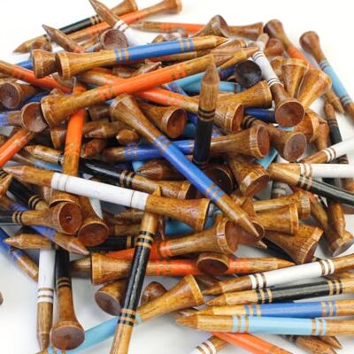 Kofull Set van 100 professionele golftees van hout, 54 mm, blauw Kofull Set van 100 professionele golftees van hout, 54 mm, blauw