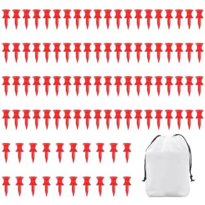 SLEEKEE 100 stuks golfspelden van kunststof, 32 mm, voor golftafel, rood, ideaal voor golfthee SLEEKEE 100 stuks golfspelden van kunststof, 32 mm, voor golftafel, rood, ideaal voor golfthee
