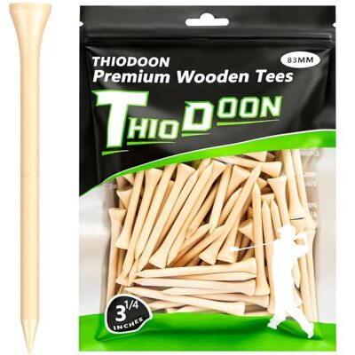 THIODOON 100 stuks professionele golftees van natuurlijk hout, verschillende kleuren, maten 7,6 0,6 cm, 5,1 1,9 cm of 5,1 0,3 cm, hoge golftees verminderen zijrotatie en THIODOON 100 stuks professionele golftees van natuurlijk hout, verschillende kleuren, maten 7,6 0,6 cm, 5,1 1,9 cm of 5,1 0,3 cm, hoge golftees verminderen zijrotatie en