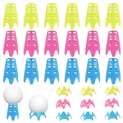 Aixxikum Set van 27 kunststof golftees, in hoogte verstelbaar, 2 maten (18 groot + 9 klein), voor binnen en buiten, voor golfmatten Aixxikum Set van 27 kunststof golftees, in hoogte verstelbaar, 2 maten (18 groot + 9 klein), voor binnen en buiten, voor golfmatten