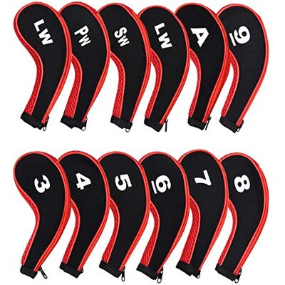 kissral 12 stuks golfkap, bescherming voor club, golf, ijzer, golf, lange hals, nummerprint, ijzer, golf, met ritssluiting, golf-accessoires, club kissral 12 stuks golfkap, bescherming voor club, golf, ijzer, golf, lange hals, nummerprint, ijzer, golf, met ritssluiting, golf-accessoires, club