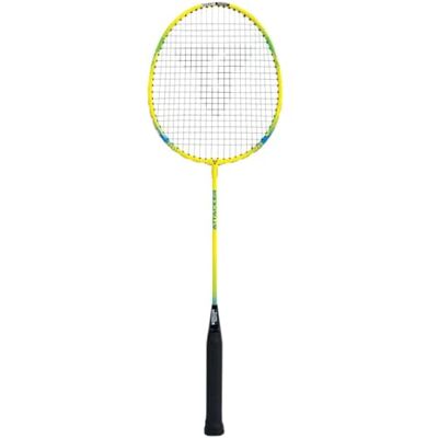 Talbot Torro Badminton Attacker racket, voor beginners, van gehard staal, klassieke hoofdvorm, geel/blauw, 429806 Talbot Torro Badminton Attacker racket, voor beginners, van gehard staal, klassieke hoofdvorm, geel/blauw, 429806