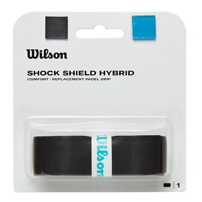 Wilson Padel Shock Shield Hybrid vervangende overgrips, zwart, WR8416501001 Wilson Padel Shock Shield Hybrid vervangende overgrips, zwart, WR8416501001
