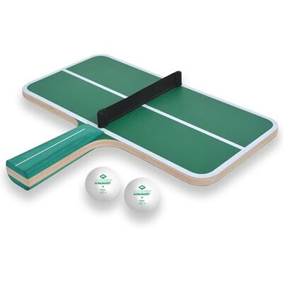 Schildkröt ® Ping Pong Challenge, tafeltennisbehendigheidsspel, 1 racket in de vorm van een mini-tafel met net + 2 ballen, plezier voor kinderen en volwassenen Schildkröt ® Ping Pong Challenge, tafeltennisbehendigheidsspel, 1 racket in de vorm van een mini-tafel met net + 2 ballen, plezier voor kinderen en volwassenen