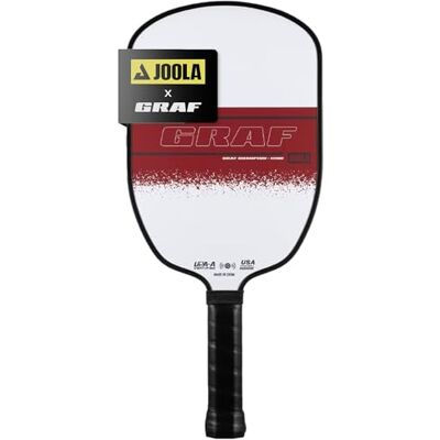 JOOLA GRAF CHAMPION 12 mm pickleball racket oppervlak van het gezandstraalde pickleball racket verhoogt de rotatie en controle Agassi-vorm met uitgebreide slagzone UPA-A gecertificeerd JOOLA GRAF CHAMPION 12 mm pickleball racket oppervlak van het gezandstraalde pickleball racket verhoogt de rotatie en controle Agassi-vorm met uitgebreide slagzone UPA-A gecertificeerd