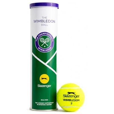 Slazenger Dunlop Wimbledon Balle de Tennis, Balle Officielle de Wimbledon, Approuvée par l'ITF, Boîte Métallique (4 Balles) Slazenger Dunlop Wimbledon Balle de Tennis, Balle Officielle de Wimbledon, Approuvée par l'ITF, Boîte Métallique (4 Balles)