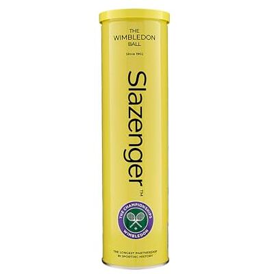 Slazenger Dunlop Wimbledon Balle de Tennis, Balle Officielle de Wimbledon, Approuvée par l'ITF, Boîte Métallique (4 Balles) Slazenger Dunlop Wimbledon Balle de Tennis, Balle Officielle de Wimbledon, Approuvée par l'ITF, Boîte Métallique (4 Balles)
