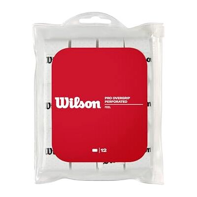 Wilson Pro Overgrip Perforated, uniseks, wit, 12 stuks, WRZ4006WH Wilson Pro Overgrip Perforated, uniseks, wit, 12 stuks, WRZ4006WH