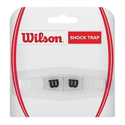 Wilson Anti-vibrator met logo voor racket, Shock Trap, transparant/zwart, WRZ537000 Wilson Anti-vibrator met logo voor racket, Shock Trap, transparant/zwart, WRZ537000