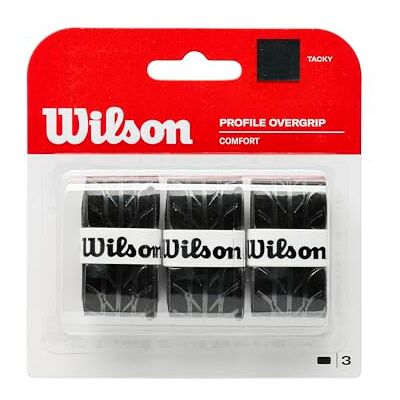 Wilson Overgrip, Profiel Overgrip, 3-delig, zwart, WRZ4025BK Wilson Overgrip, Profiel Overgrip, 3-delig, zwart, WRZ4025BK