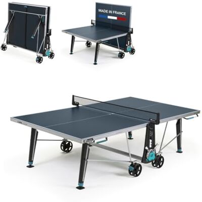 Cornilleau Table de ping-pong d'extérieur 400X Pliable Résistant aux intempéries Durable Roulable Table de ping-pong avec plateau en résine mélamine de 5 mm Bleu ou gris Cornilleau Table de ping-pong d'extérieur 400X Pliable Résistant aux intempéries Durable Roulable Table de ping-pong avec plateau en résine mélamine de 5 mm Bleu ou gris