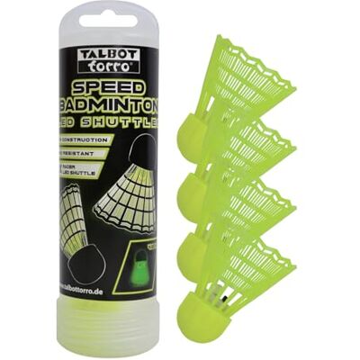 Talbot Torro Speed Badminton led-stuurwielen, led-badmintonballen met 4 snelheden voor het spelen in het donker, met aerodynamisch geoptimaliseerd verenkleed, in een hersluitbare draaibare doos, Talbot Torro Speed Badminton led-stuurwielen, led-badmintonballen met 4 snelheden voor het spelen in het donker, met aerodynamisch geoptimaliseerd verenkleed, in een hersluitbare draaibare doos,
