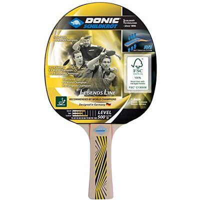 Schildkröt Donic- Legends 500 FSC tafeltennisracket, AVS-greepdemping, spons 1,8 mm, FSC-hout, elite-coating ITTF, 714407 Schildkröt Donic- Legends 500 FSC tafeltennisracket, AVS-greepdemping, spons 1,8 mm, FSC-hout, elite-coating ITTF, 714407