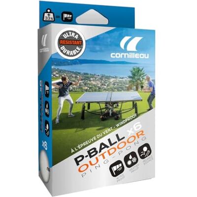 Cornilleau Outdoor-pingpong ballen Windbestendig en ultra duurzaam Pak van 6 ballen P-Ball Outdoor Ultradurable X6 Cornilleau Outdoor-pingpong ballen Windbestendig en ultra duurzaam Pak van 6 ballen P-Ball Outdoor Ultradurable X6