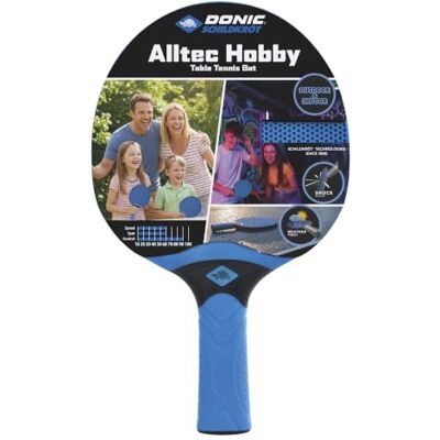 Schildkröt Donic- 733014 Alltec Hobby tafeltennisbatje van weerbestendig en wasbaar kunststof, zwart Schildkröt Donic- 733014 Alltec Hobby tafeltennisbatje van weerbestendig en wasbaar kunststof, zwart