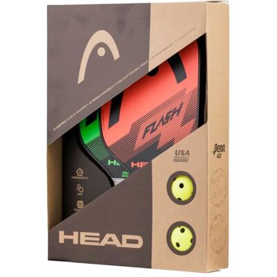 HEAD Flash 2 goedgekeurde rackets, 2 outdoorballen en draagtas HEAD Flash 2 goedgekeurde rackets, 2 outdoorballen en draagtas