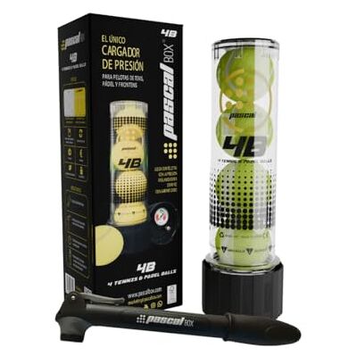 Pascal Box Compressor voor padel- en tennisballen met pomp Compleet pakket met glijmiddel Pascal Box Compressor voor padel- en tennisballen met pomp Compleet pakket met glijmiddel