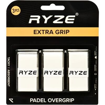 RYZE Overgrip Padel wit – comfort en extra grip – antislip paddel racket grip – ultra-zweetabsorberend – anti-vibratie paddel grip – ontworpen voor Padel tennisrackets – 120 cm RYZE Overgrip Padel wit – comfort en extra grip – antislip paddel racket grip – ultra-zweetabsorberend – anti-vibratie paddel grip – ontworpen voor Padel tennisrackets – 120 cm