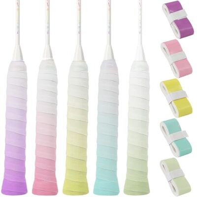 Yeheap Lot de 5 bandes de poignée pour raquette de tennis, bande de préhension, Pro Overgrip, unisexe, pour grip de tennis, de badminton, de padel, de squash, style 2 Yeheap Lot de 5 bandes de poignée pour raquette de tennis, bande de préhension, Pro Overgrip, unisexe, pour grip de tennis, de badminton, de padel, de squash, style 2