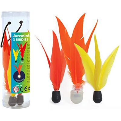 Schildkröt Jazzminton Birdies, 3 stuks vervangende stuurwielen, reserveballen met led-bal, voor spel 's nachts, grote balvlucht, goede sprong, 970156 Schildkröt Jazzminton Birdies, 3 stuks vervangende stuurwielen, reserveballen met led-bal, voor spel 's nachts, grote balvlucht, goede sprong, 970156