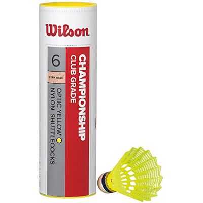 Wilson Championship stuurwielen van Badminton, 6 stuks, kunststof/natuurkurk Wilson Championship stuurwielen van Badminton, 6 stuks, kunststof/natuurkurk