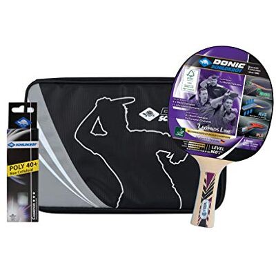 Schildkröt Donic- Legends 800 Premium Tafeltennisset, 1 racket, 3 ITTF-sterren ballen, rackethoes, complete set van hoge kwaliteit Schildkröt Donic- Legends 800 Premium Tafeltennisset, 1 racket, 3 ITTF-sterren ballen, rackethoes, complete set van hoge kwaliteit