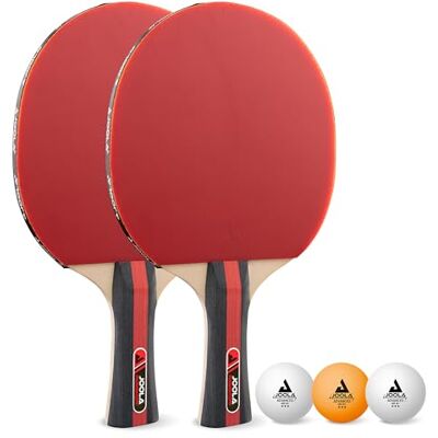 JOOLA Tafelgerei Set Rosskop 2 Tafelnishouders + 3 Tafelnisballen 40+mm, rood/zwart, 5-delig JOOLA Tafelgerei Set Rosskop 2 Tafelnishouders + 3 Tafelnisballen 40+mm, rood/zwart, 5-delig