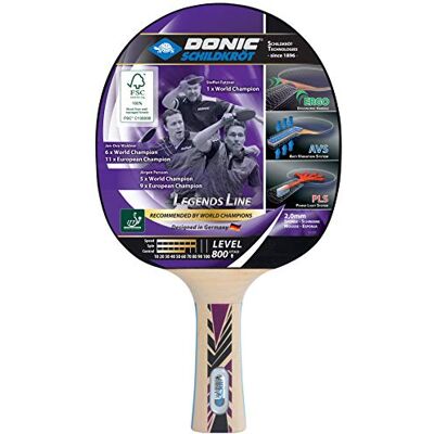 Schildkröt Donic- Legends 800 FSC Tafeltennisracket, AVS-handgreep, PLS & Ergo, spons 2,0 mm, FSC-hout, Champion-coating ITTF, 754425 Schildkröt Donic- Legends 800 FSC Tafeltennisracket, AVS-handgreep, PLS & Ergo, spons 2,0 mm, FSC-hout, Champion-coating ITTF, 754425