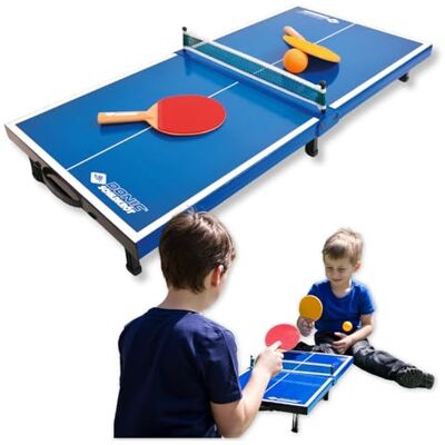 Schildkröt Donic- Mini opvouwbare pingpongtafel, met 2 rackets en 1 bal, draagbare tafeltennistafel in koffer Schildkröt Donic- Mini opvouwbare pingpongtafel, met 2 rackets en 1 bal, draagbare tafeltennistafel in koffer