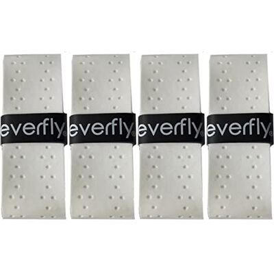 Everfly Padel overgrip – 4 stuks wit – glad en geperforeerd – tennisgrip voor racket – badminton squash – overgrip – steunband – heren dames en kinderen – sportbescherming Everfly Padel overgrip – 4 stuks wit – glad en geperforeerd – tennisgrip voor racket – badminton squash – overgrip – steunband – heren dames en kinderen – sportbescherming