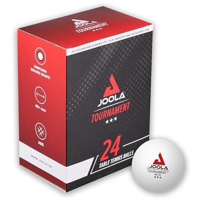 JOOLA Balles de tennis de table de tournoi sélectionnées de 40 + mm de diamètre, 3 étoiles, de qualité supérieure, compatibles en intérieur et en extérieur, blanches JOOLA Balles de tennis de table de tournoi sélectionnées de 40 + mm de diamètre, 3 étoiles, de qualité supérieure, compatibles en intérieur et en extérieur, blanches