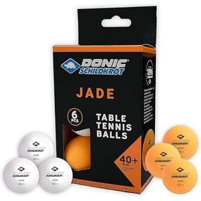 Schildkröt Donic- Unisex volwassenen tafeltennisbal Jade, poly 40+ kwaliteit, 6 stuks in blister, 3X, 3 x wit/3 x oranje, M Schildkröt Donic- Unisex volwassenen tafeltennisbal Jade, poly 40+ kwaliteit, 6 stuks in blister, 3X, 3 x wit/3 x oranje, M
