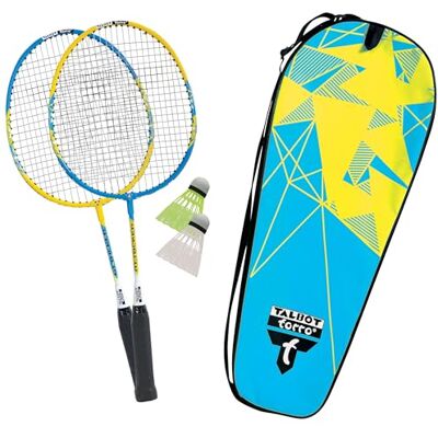 Talbot Torro Badminton 2-Attacker Junior, voor kinderen, 2 korte rackets 53 cm, 2 stuurwielen, in waardevolle tas, 449501 Talbot Torro Badminton 2-Attacker Junior, voor kinderen, 2 korte rackets 53 cm, 2 stuurwielen, in waardevolle tas, 449501