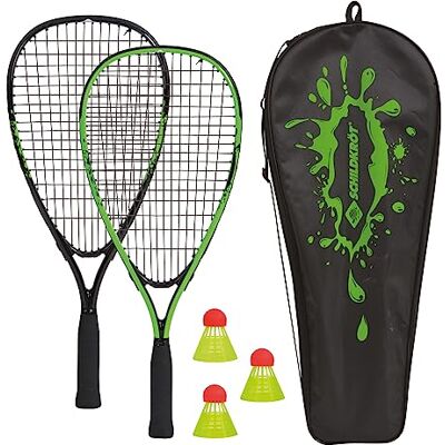 Schildkröt Badminton Speed Set 2 aluminium rackets 54,5 cm 3 windbestendige stuurwielen Inclusief draagtas Schildkröt Badminton Speed Set 2 aluminium rackets 54,5 cm 3 windbestendige stuurwielen Inclusief draagtas