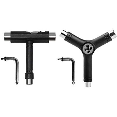 JZK Set van 2 multifunctionele draagbare skate-tools T Y met inbussleutel voor skateboard, longboard, rolschaatsen, Penny Scooter JZK Set van 2 multifunctionele draagbare skate-tools T Y met inbussleutel voor skateboard, longboard, rolschaatsen, Penny Scooter