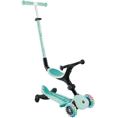 Globber GO •UP Active Lights 360 schaalbare step met 360° draaibare zitting, voetensteun, ledverlichting en 3 wielen, voor kinderen van 15 maanden tot 6 jaar, mintgroen Globber GO •UP Active Lights 360 schaalbare step met 360° draaibare zitting, voetensteun, ledverlichting en 3 wielen, voor kinderen van 15 maanden tot 6 jaar, mintgroen