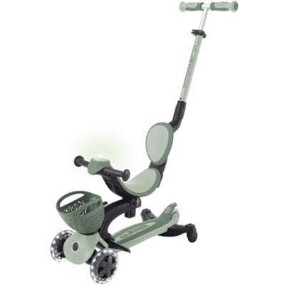 Globber GO•UP Baby 360 Lights – schaalbare step met 3 wielen met zitting en rugleuning, voor kinderen van 15 maanden tot 6 jaar, saliegroen Globber GO•UP Baby 360 Lights – schaalbare step met 3 wielen met zitting en rugleuning, voor kinderen van 15 maanden tot 6 jaar, saliegroen