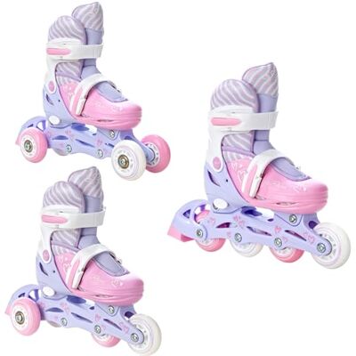 Raven 3-in-1 inline skates, triskates, verstelbare Lia/Loret rolschaatsen met led-lichtwiel Raven 3-in-1 inline skates, triskates, verstelbare Lia/Loret rolschaatsen met led-lichtwiel