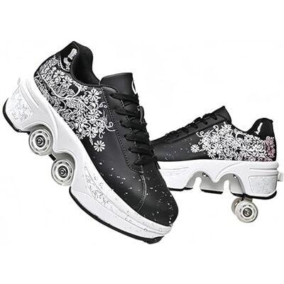 LDRFSE Rolschaatsen voor meisjes, sneakers, rolschaatsen, skateboardschoenen, sneakers met wielen, sport, gymnastiek, mode, multifunctionele kick-scooter, voor jongens en meisjes 40 EU LDRFSE Rolschaatsen voor meisjes, sneakers, rolschaatsen, skateboardschoenen, sneakers met wielen, sport, gymnastiek, mode, multifunctionele kick-scooter, voor jongens en meisjes 40 EU
