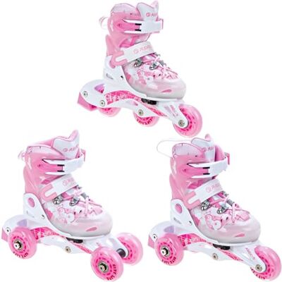 Raven Princess 3-in-1 inlineskates voor kinderen, rolschaatsen, verstelbaar, wit/roze Raven Princess 3-in-1 inlineskates voor kinderen, rolschaatsen, verstelbaar, wit/roze
