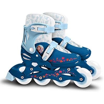 Stamp Verstelbare inlineskates, Frozen II maat 30-33, Disney Anna, Elsa, RN244302, blauw-wit Stamp Verstelbare inlineskates, Frozen II maat 30-33, Disney Anna, Elsa, RN244302, blauw-wit