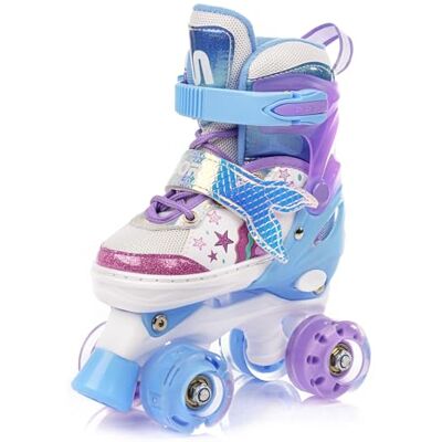 meteor Rolschaatsen, verstelbaar, met 4 wielen, voor kinderen, jongeren en volwassenen, retro Classic Disco meteor Rolschaatsen, verstelbaar, met 4 wielen, voor kinderen, jongeren en volwassenen, retro Classic Disco