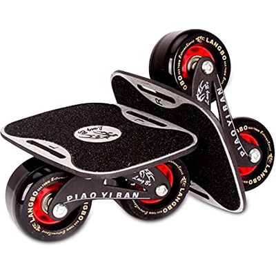 LIONCIANO Drift Board Draagbaar skateboard voor volwassenen, ABEC 7 kogellagers en 70 mm PU-wielen (amaril oppervlak, zwart wiel) LIONCIANO Drift Board Draagbaar skateboard voor volwassenen, ABEC 7 kogellagers en 70 mm PU-wielen (amaril oppervlak, zwart wiel)