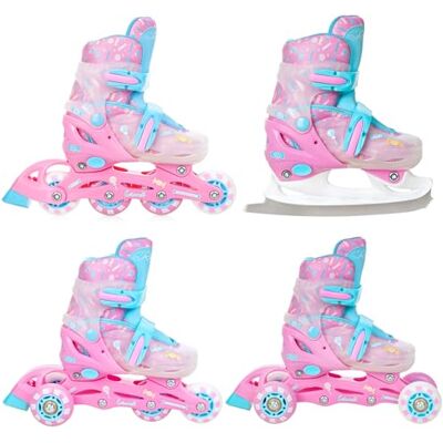 Raven Lia 4-in-1 verstelbare rolschaatsen met led-lichtwiel Raven Lia 4-in-1 verstelbare rolschaatsen met led-lichtwiel