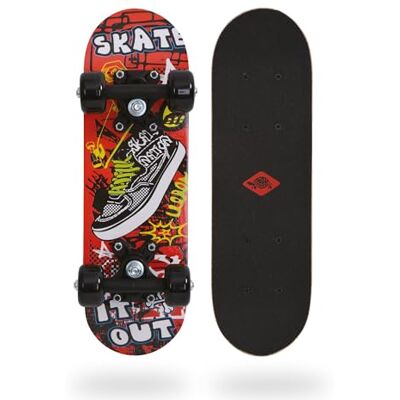 Schildkröt Mini-skateboard 17 inch houten plank 43 x 13 cm Kunststof wielen 50 x 30 mm Skate It Out Design Schildkröt Mini-skateboard 17 inch houten plank 43 x 13 cm Kunststof wielen 50 x 30 mm Skate It Out Design