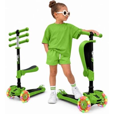 Hurtle Kinderstep, 3 wielen, opvouwbare kinderstep met verstelbare hoogte, antislip dienblad, led-verlichte wielen, step voor meisjes/jongens van 2 tot 12 jaar Hurtle Kinderstep, 3 wielen, opvouwbare kinderstep met verstelbare hoogte, antislip dienblad, led-verlichte wielen, step voor meisjes/jongens van 2 tot 12 jaar