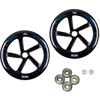 HUDORA Reservewielset 2 PU-gevormde reservewielen 205 mm snelle en dunne wielen met ABEC 5 kogellagers reserveonderdelen voor BigWheel 205 scooter HUDORA Reservewielset 2 PU-gevormde reservewielen 205 mm snelle en dunne wielen met ABEC 5 kogellagers reserveonderdelen voor BigWheel 205 scooter
